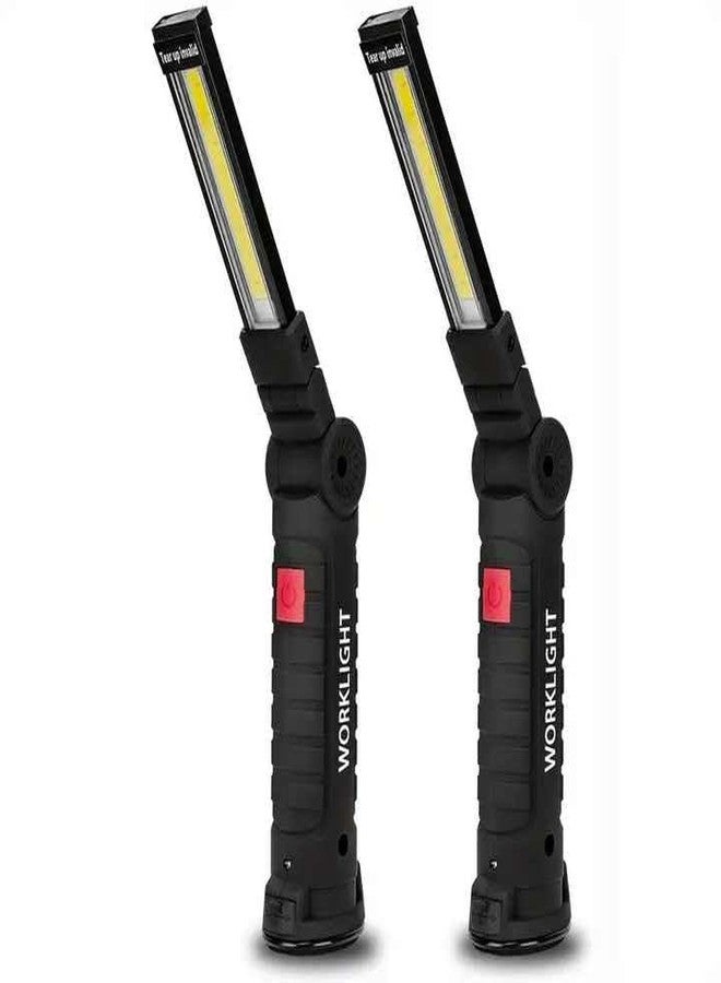 KUNYA LED Worklight Flashlight, COB Rechargeable Work Lights with Magnetic Base 360 Degree Rotate and 4 Modes Portable Flood Light Inspection Construction Light for Car Repair ramdom Color - Image 1